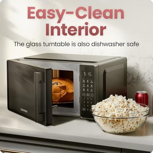 Chefman Countertop Microwave Oven 0.7 Cu. Ft., 700 Watts with 10 Power Levels, 6 Cooking Presets with One-Touch Express Cook, Eco Mode, Child Safety Lock, & Mute Button - Black - Image 6