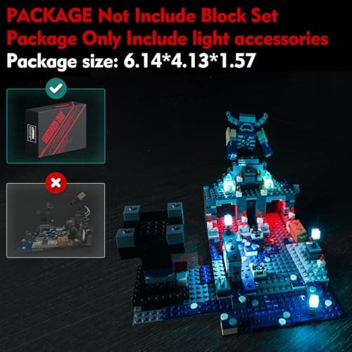 LocoLee LED Light Kit for Lego Minecraft The Deep Dark Battle 21246 (NOT Include The Lego Set), Decor Lighting Compatible with Deep Dark Battle Warden for Fans - NOT Included Model, Just Lights - Image 3