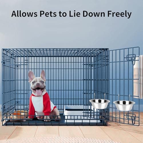 Fri4Free 2PCS Kennel Water Bowl Hanging,Stainless Steel Puppy Bowls for Small Dog Cage,Kennel, Crate, Catio Accessories,Dog Crate Water Bowl Dish Feeder Food Holder No Spill(8oz/1cup) - Image 6