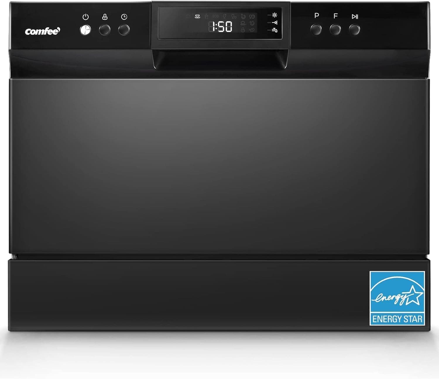 COMFEE’ Countertop Dishwasher, Energy Star Portable Dishwasher, 6 Place Settings & 8 Washing Programs, Speed, Baby-Care, ECO& Glass, Dish Washer for Dorm, RV& Apartment, Black Whole Black - Image 2