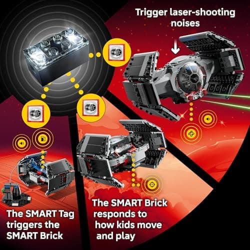 LEGO Star Wars SMART Play: Darth Vader’s TIE Fighter Interactive Building Toy - All-in-One Set - Reacts to How You Move and Play with a SMART Brick - Gift for Boys, Girls and Kids Ages 8+ - 75421 - Image 4