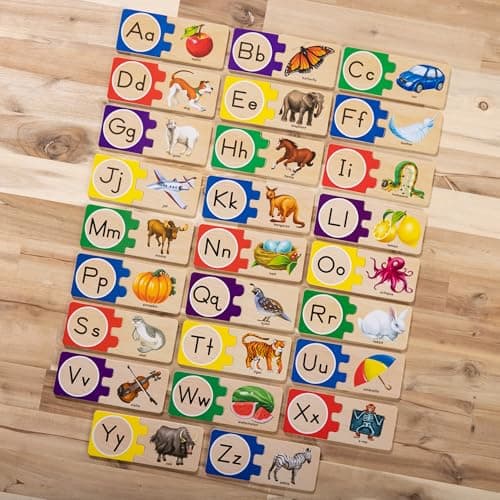 Melissa & Doug Self-Correcting Alphabet Wooden Puzzles with Storage Box (52 pcs) ABC Puzzles, Wooden Alphabet Puzzle for Kids Ages 4+ - Image 8