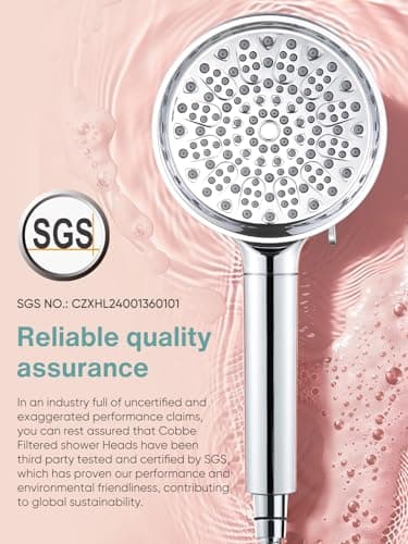 Cobbe Filtered Shower Head with Handheld, High Pressure 6 Spray Mode Showerhead with Filters, Water Softener Filters Beads for Hard Water - Remove Chlorine - Reduces Dry Itchy Skin, Chrome - Image 7