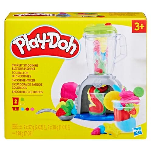Play Doh Swirlin' Smoothies Toy Blender Playset, Play Kitchen Appliances, Kids Arts and Crafts Toys for 3 Year Old Girls and Boys and Up - Image 2