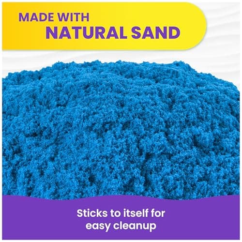 Kinetic Sand, 2.5lbs Blue Play Sand, Moldable Sensory Toys for Kids, Resealable Bag (Packaging May Vary), for Ages 3 and up - Image 4
