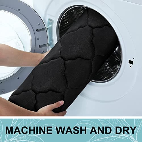 OLANLY Memory Foam Bath Mat Rug 24x16, Ultra Soft and Absorbent Bathroom Rugs, Non-Slip, Comfortable, Machine Washable Bath Carpet for Bathroom Floor, Tub, Shower and Home Decor Accessories, Black - Image 8