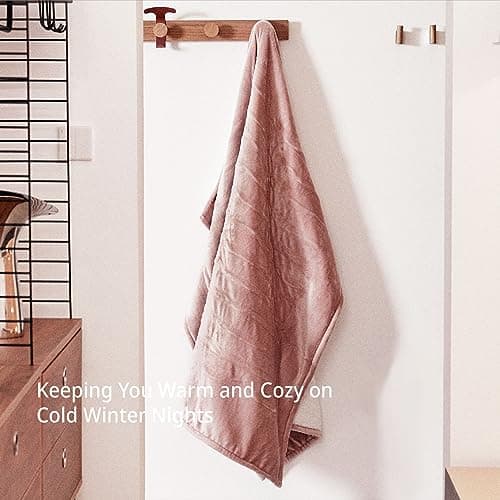 GOTCOZY Heated Blanket Electric Throw 50''X60''- Soft Silky Plush Electric Blanket with 4 Heating Level & 3 Hour Auto Off Heating Blanket, ETL Certified Machine Washable (Rose Dust) - Image 6