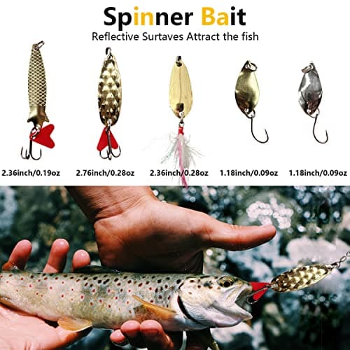 UperUper Fishing Lures Kit Set, Baits Tackle Including Crankbaits, Topwater, Spinnerbaits, Worms, Jigs, Hooks, Tackle Box and More Fishing Gear Lure for Bass Trout - Image 5