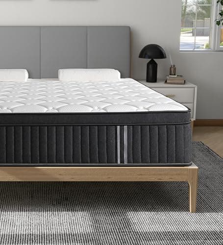 Huyamy Queen Mattress,12 Inch Queen Size Mattresses Memory Foam Hybrid Black Mattress in a Box,with Provide Support and Improve Sleep Mattresses,Medium Firm. - Image 2