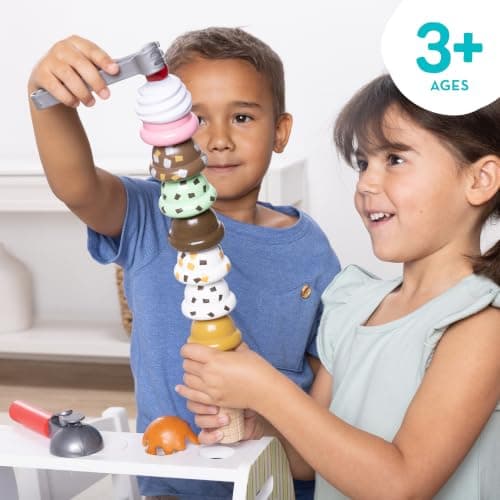 Melissa & Doug Wooden Scoop & Serve Ice Cream Counter, Pretend Play Store, 28 Toy Food & Play Kitchen Accessories, Preschool Toys for Girls & Boys 3+ - Image 6