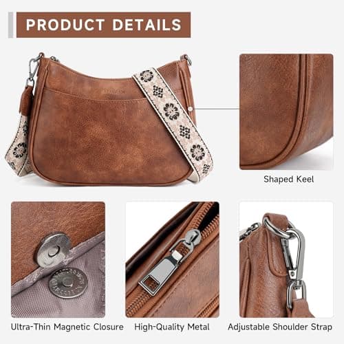 APHISON Trendy Leather Crossbody Purse with Adjustable Strap, Women's Shoulder Handbag - Image 4