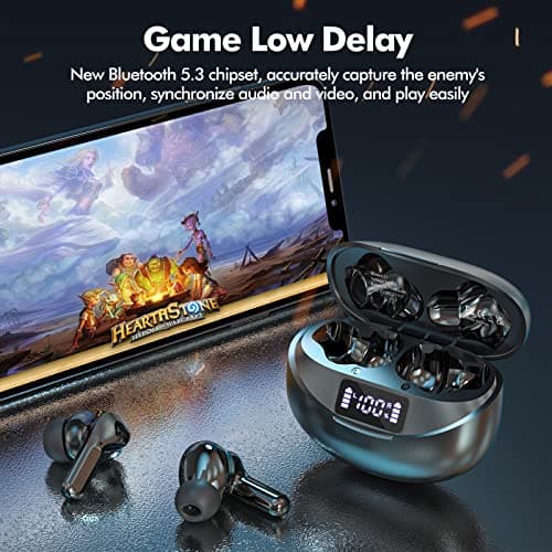 Beniduck Wireless Earbuds Bluetooth 5.3 Headphones HiFi Stereo, Wireless Earphones with Noise Cancelling Mic, 50H Playback Ear Buds with LED Digital Display for iOS/Andriod - Image 4