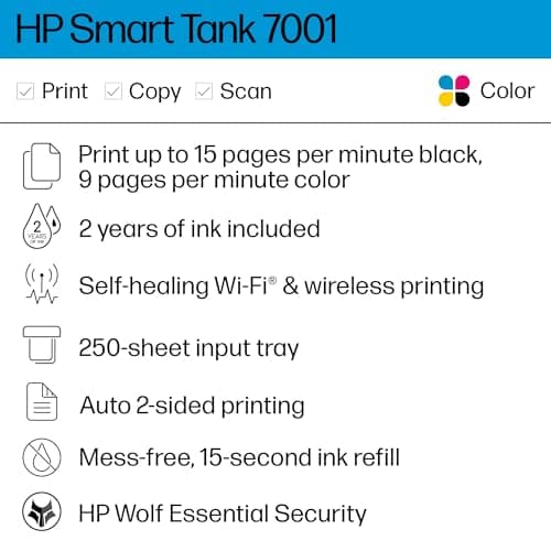 HP Smart Tank 7001 Wireless All-in-One Ink Tank Printer with up to 2 years of ink included (28B49A) - Image 2