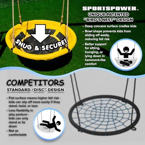 Sportspower Shooting Star Metal Swing Set w/ 2 LED Swings, Padded Saucer Swing with LED Light up Tent and 5' Double Wall Blow Molded Slide - Image 8