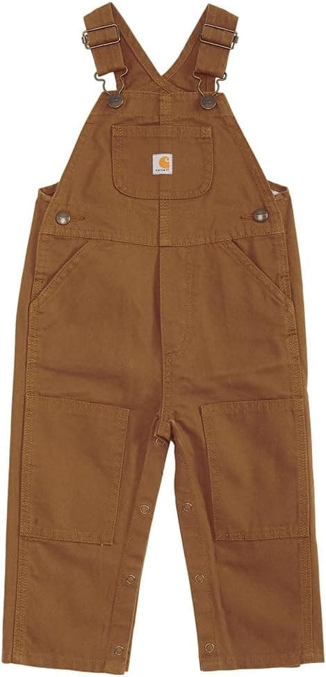 Carhartt Kid's CM8609 Loose Fit Canvas Bib Overall - Boys 2T Carhartt Brown - Image 2