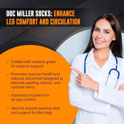 Doc Miller Thigh High Compression Socks Women and Men 15-20mmHg for Varicose Veins, Pregnancy Support Compression Stockings for Women, 1 Pair Black X-Large - Image 6