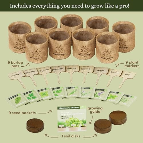 Planters' Choice 9 Herb Indoor Window Garden Kit - House Plants Seeds - Best Unique Gift Ideas for Women, Mom, Friend, Her, Birthday, Housewarming, Mother - New Home Kitchen Gifts - Live Plant Starter - Image 4