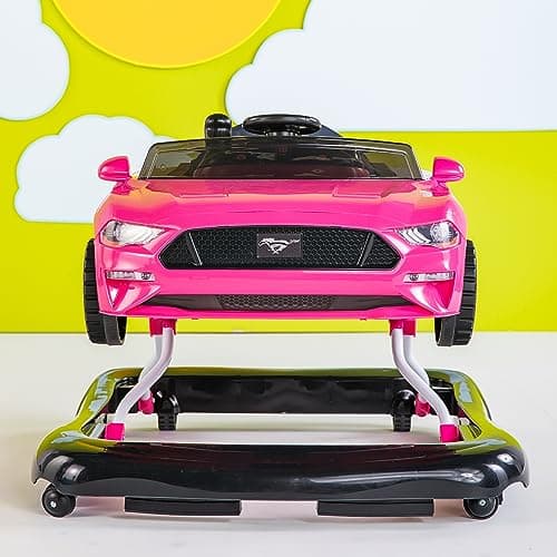 Bright Starts Ford Mustang 4-in-1 Pink Baby Activity Center & Push Walker with Removable Interactive Steering Wheel -Toy, 6 Months and up - Image 3