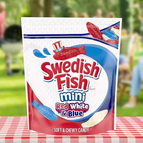 SWEDISH FISH Mini Red, White & Blue Soft & Chewy Candy, Bulk Candy, 1.8 lb - Image 6