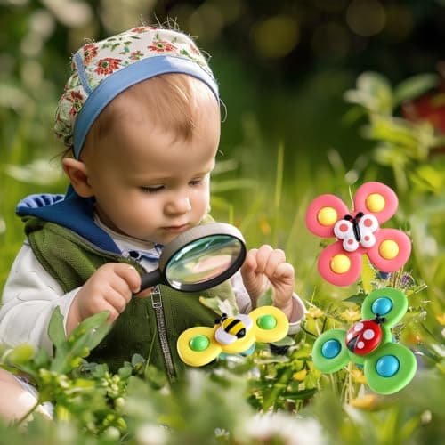 ALASOU 3PCS Suction Cup Spinner Toys for 1 Year Old Boy Girl|Spinning Top Baby Toys 12 18 Months|1 2 Year Old Boy Birthday Gift|Baby Bath Toy for Kids Ages 1-3|Sensory Toy for Toddlers 1-3 - Image 9