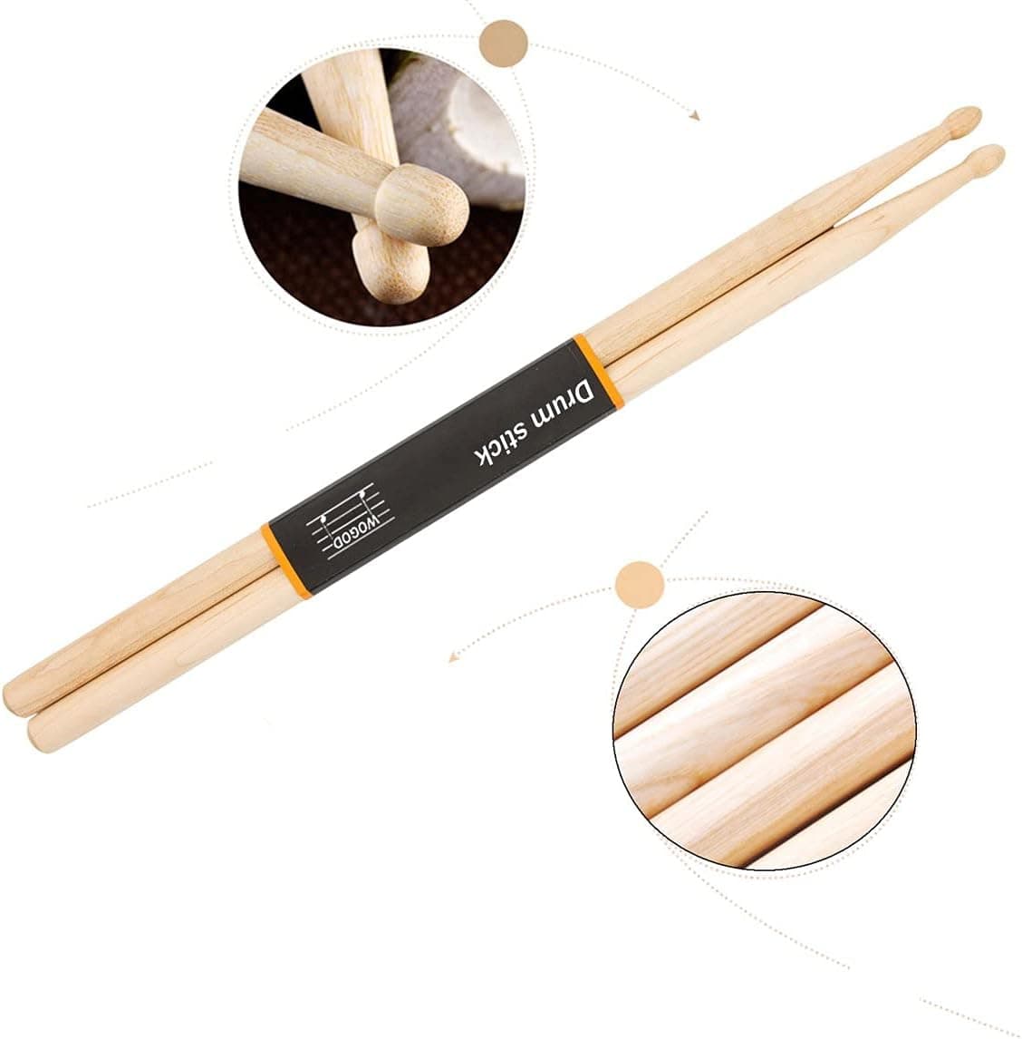 WOGOD 5A Drum Sticks Maple Drumsticks (Two pair) - Image 3