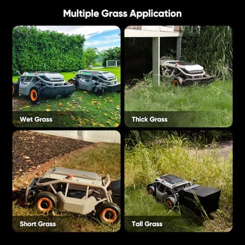 Mowrator Remote Control Lawn Mower S1 4WD 56V18Ah, Multi-Functions RC Lawn Mower with 1.5-4.3 Inch Cutting Height 21 Inch Real Blade for 75% Slope(37°) with Mowing 1.12 Acres - Image 8
