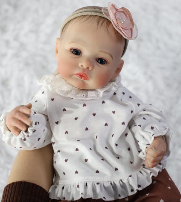 Reborn Baby Dolls - 18 Inch Realistic Baby Doll Girl, Real Life Baby Dolls with Cute Soft Vinyl Body, Real Baby Doll Newborn Lifelike Baby Gift with Accessories for 3+ Years Old Kids Isadora - Image 9