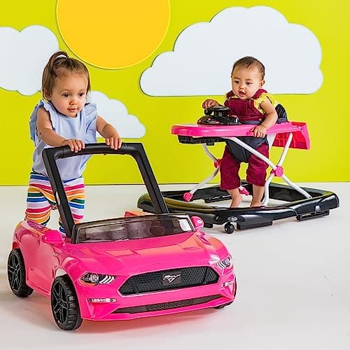 Bright Starts Ford Mustang 4-in-1 Pink Baby Activity Center & Push Walker with Removable Interactive Steering Wheel -Toy, 6 Months and up - Image 7