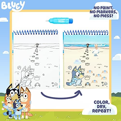 Horizon Group USA Bluey Aqua Art - Reusable Water Reveal Activity Pages With Water Pen for No-Mess Drawing and Coloring - Image 2