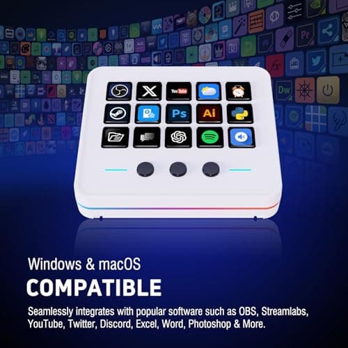 VSDINSIDE Macro Keypad, Stream Controller Deck Gaming Streaming Shortcut Keyboard, 18 Programmable Keys Customizable Visual AI Pad USB Soundboard for OBS, YouTube, Desk Office Setup, Laptop, PC, Mac - Image 7