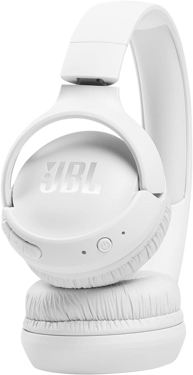 JBL Tune 510BT - Bluetooth headphones with up to 40 hours battery, microphone for call, foldable and comfortable, Android and iOs compatible (White) White headphones - Image 4