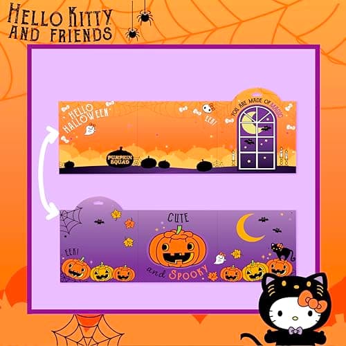 Hello Kitty and Friends Halloween Puffy Playset, Includes 30+ Stickers, 2 Play Scenes, Reusable for Kids - Image 2