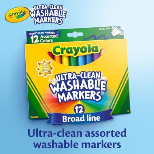Crayola Broad Line Markers (12 Count), Washable Markers for Kids, Assorted, Back to School Essentials, Teacher Classrooms Must Have, School Supplies, 3+ - Image 5