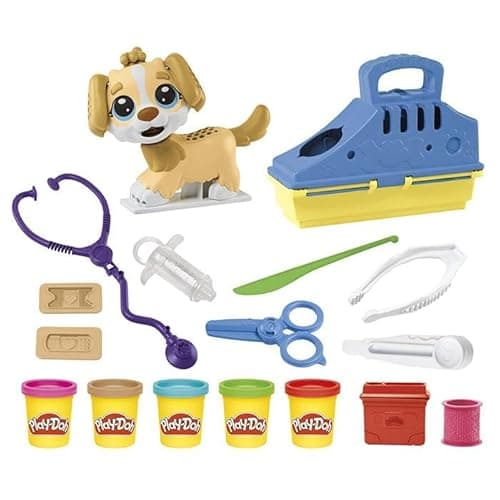 Play-Doh Care 'n Carry Vet Playset for Kids 3 Years and Up with Toy Dog, Storage, 10 Tools, and 5 Modeling Compound Colors, Non-Toxic - Image 4