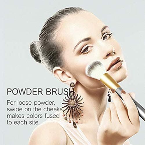 Makeup Brush Sets, NEVSETPO 28PCS Synthetic Makeup Kits Include 24 Makeup Brushes,2 Beauty Blenders, 1 Dual End Masks Spatula, 1 Brush Set Cleaning Mat, Travel-Friendly Makeup Case, Champagne Champagne 24 Count (Pack of 1) - Image 3