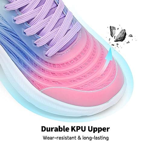 DREAM PAIRS Girls Boys Shoes Kids Lace up Tennis Sparkle Glitter Athletic Running Sneakers,Size 12 Little Kid,Pink/Blue/Light Green,SDRS2330K - Image 3