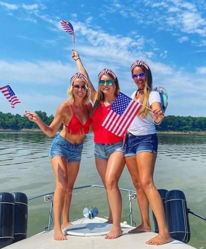 4 th of July Headband for Women Girls Fourth of July Knotted Headband Red White and Blue Sequin Beaded Patriotic Hairband American Flag USA Independence Day Head Band Hair Accessories Gifts - Image 4
