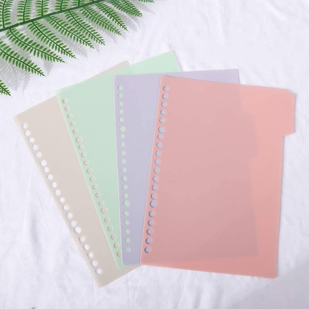 4Pcs/Set Multicolor Binder Dividers PVC Colored Insertable Index Page Tab Plastic Binder Index Dividers for Notebook Scrapbook Coil Book(A5) - Image 8