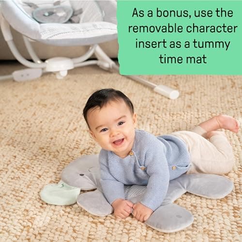 Ingenuity InLighten 5-Speed Baby Swing - Swivel Infant Seat, 5 Point Safety Harness, Nature Sounds, Lights - Van Elephant - Image 7