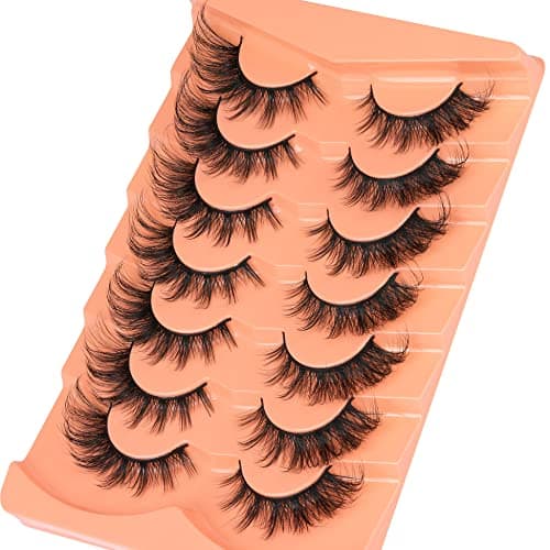 False Eyelashes Wispy Lashes Natural Look Fake Eyelashes Cat Eye Lashes Mink Fluffy Strip False Lashes Fox Eye Lashes Pack 7 Pairs ALICROWN - Image 2