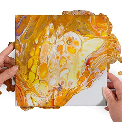 I.KONST All in One Cell Effect Pouring Paint - No Need to add Silicone Oil for Perfect Cell Acrylic Paint - Easy To Use For Fluid Art, Splatter Paint and Cell Painting of Stretched Canvas, Wood, Rocks, Crafts and More - Premix 8oz Bottles (White) - Image 8