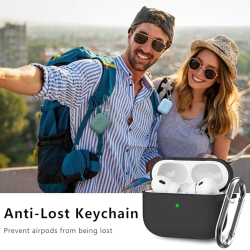 Ljusmicker for AirPods Pro Case Cover with Cleaner Kit,Soft Silicone Protective Case for Apple AirPod Pro 2nd/1st Generation Case for Women Men,AirPods Pro 2/Pro Case Accessories with Keychain-Black - Image 6