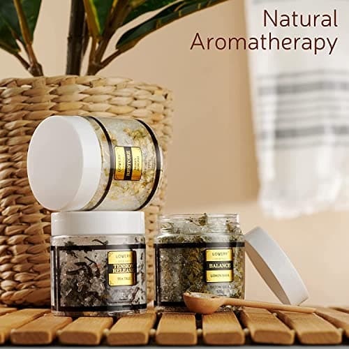 Gifts for Women Who Have Everything, Epsom Bath Salts Gift Basket Set, Relaxing Self Care Salt W/Essential Oil, Christmas Gifts for Mom, Lavender, Eucalyptus, Lemon, Coconut, Tea Tree, Honey Almond - Image 3