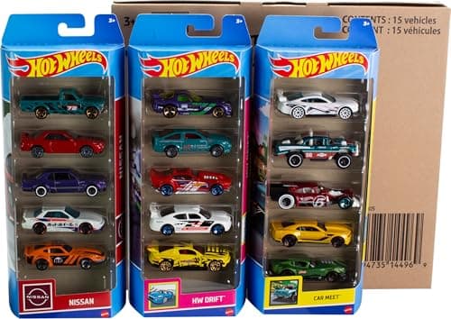 Hot Wheels Toy Cars or Trucks 5-Pack Bundle, 3-Themed Sets of 5 1:64 Scale Die-Cast Vehicles for Kids & Collectors, 15 Total (Styles May Vary) - Image 4