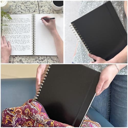 ArtSkills Stone Paper Sketchbook, Spiral Bound Stone Paper Notebook No Lines, 9x12 Waterproof Journal, Aesthetic Sketchbook Blank Pages for School, Work, Drawing, Sketching - Black, 100 Sheets - Image 8