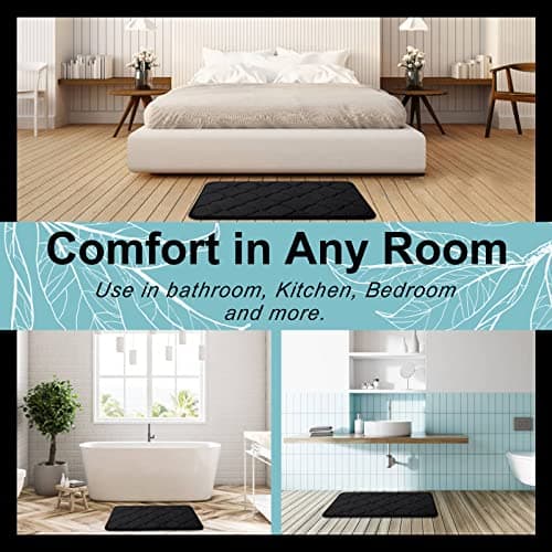 OLANLY Memory Foam Bath Mat Rug 24x16, Ultra Soft and Absorbent Bathroom Rugs, Non-Slip, Comfortable, Machine Washable Bath Carpet for Bathroom Floor, Tub, Shower and Home Decor Accessories, Black - Image 9