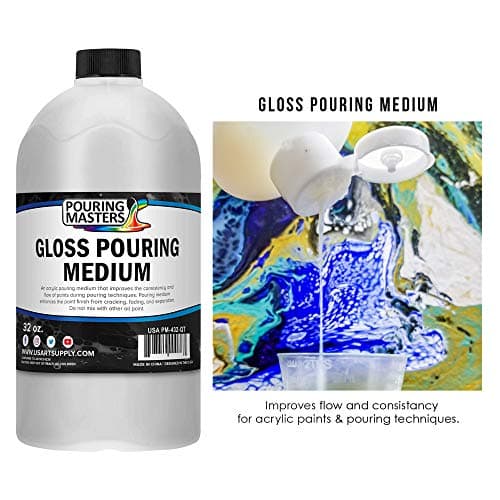 U.S. Art Supply Professional Gloss Pouring Medium 32oz (Quart) - Improves Paint Flow & Cell Effects Creator, Viscosity Adjuster for Art Acrylic Painting - Image 2