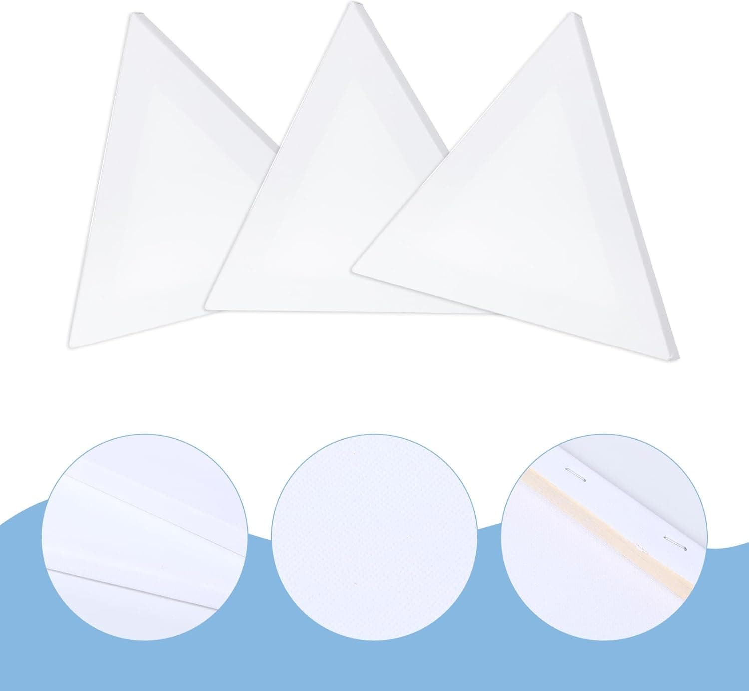 12 Pieces Stretched Canvas Blank Painting Canvas 8 Inch Panel Artist White Canvas Boards Triangle Square Hexagon Round Shape Canvas Frame for Acrylic Pouring Oil Painting - Image 7