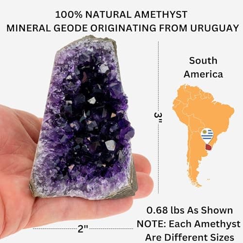 TRUENERGY Natural Amethyst Cluster Quartz Crystal – 0.5 To 1.0 lbs Grade A+ Raw Dark Purple Geode Stone from Uruguay – Home Decoration, Meditation Healing, and Positive Energy (0.5-1 lbs) - Image 5