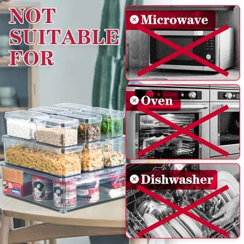 Pomeat 10 Pack Fridge Organizer, Stackable Refrigerator Bins with Lids, BPA-Free Produce Fruit Storage Containers for Fridge, Clear for Food, Drinks, Vegetable - Image 6